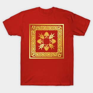 Golden square Greek ornament T-Shirt